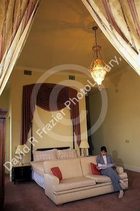 The interior of a room at the Geiser Grand Hotel in Baker, Oregon.
