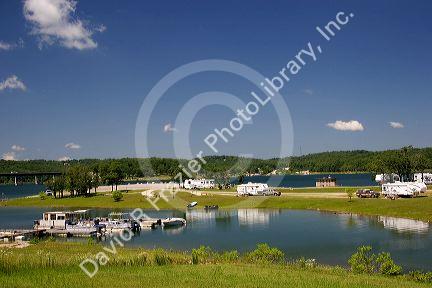 Camping at Norfork Lake near Mountain Home, Arkansas.