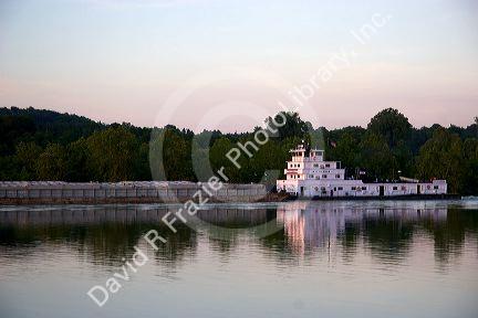 River barge and tug boat on the Arkansas River at Ft. Smith, Arkansas.