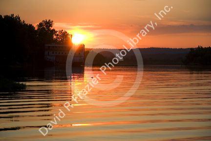 Sunset on the Arkansas River at Ft. Smith, Arkansas.