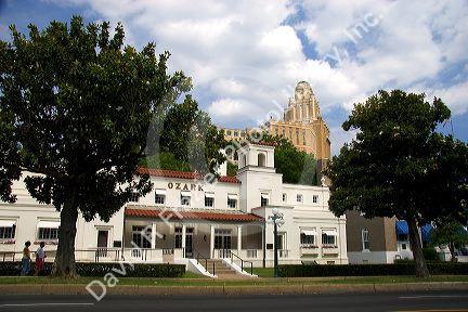 Historic bath house buildings in Hot Springs, Arkansas.