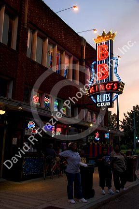 BB King's Blues Club neon sign on Beale Street in Memphis, Tennessee.