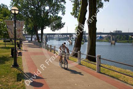 Riverfront Park along the Arkansas River in Little Rock, Arkansas.
