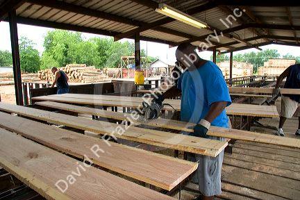 Manufacturing kiln dried hardwood lumber in Des Arc, Arkansas.