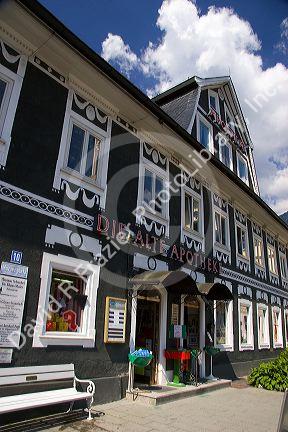 Die Alte Apotheke, a German drug store in the alpine village of Garmisch, Germany.