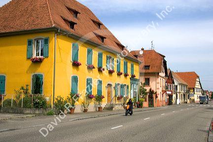 Housing and street scene in Kembs, France.