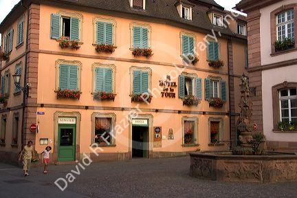 Hotel de la Tour in the village of Ribeauville, Eastern France.