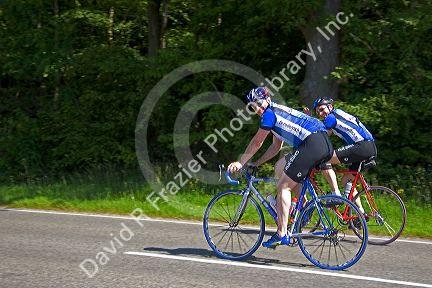 Bicyclists in the German countryside.