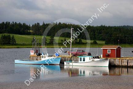 Fishing village wharf at North Rustico, Prince Edward Island, Canada.