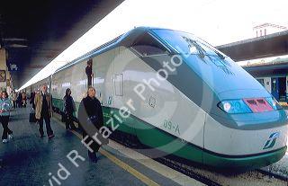 Eurostar fast train at Venice, Italy station.