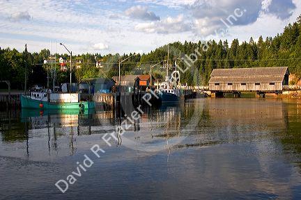 High tide at the Bay of Fundy at St. Martins, New Brunswick, Canada.