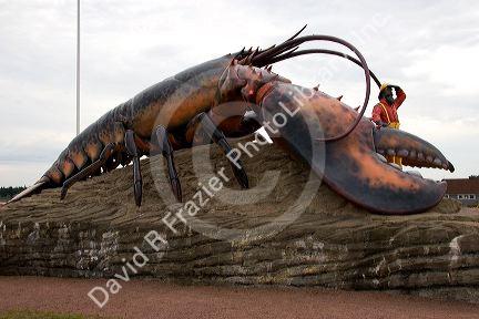 Lobster statue at Shediac, home of the world's largest lobster, New Brunswick, Canada.