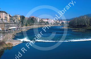 The Po River as it runs through Turin, Italy.