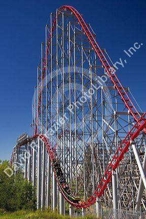 The Mamba roller coaster at Worlds of Fun in Kansas City, Missouri.