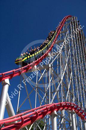 The Mamba roller coaster at Worlds of Fun in Kansas City, Missouri.