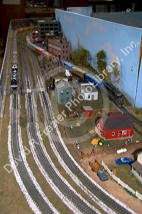 Model train sets at Union Station in Kansas City, Missouri.