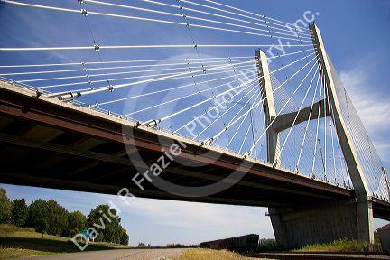 Modern suspension bridge at Cape Girardeau, Missouri.