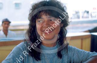 Brazilian woman riding on a riverboat on the Amazon River at Manaus Brazil.