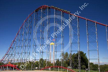 The Mamba roller coaster at Worlds of Fun in Kansas City, Missouri.