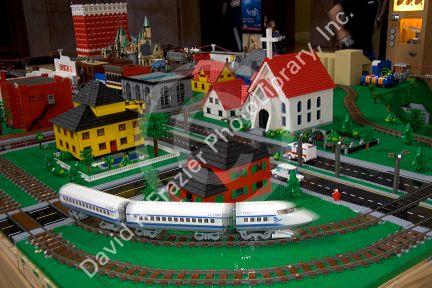 Model train sets at Union Station in Kansas City, Missouri.