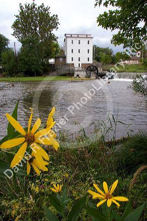 The historic Roller Mill on the Big Raccoon Creek at Mansfield, Indiana.