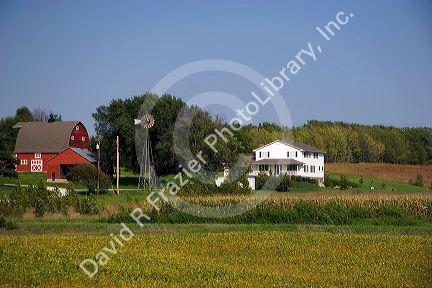 Red barn and farm at Kennard, Nebraska.