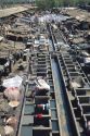 Municipal laundry or dhobi ghat in Bombay, India.