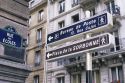 Directional signs in Paris, France.