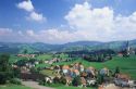Quaint Alpine village of Speicher in Switzerland.