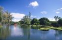 Liliuokalani gardens and lagoon in Hilo, Hawaii.
