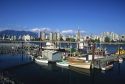 Boats docked at Maritime Museum in Vancouver, Canada.
