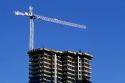 A crane used for construction on a highrise building in San Diego, California.