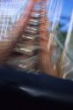 Rider's view of a roller coaster ride in San Diego, California.
