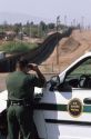 United States Border Patrol at the US - Mexico border in Calexico, California.