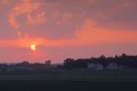 Farm at sunset near Sioux Falls, South Dakota.