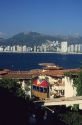 Acapulco, Mexico with tram at luxury hotel.