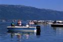 People fishing and boating on Cascade Lake, Idaho.