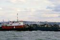 A garbage barge in New York.