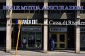 The exterior of Bank in Chivasso, Italy.