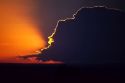 A thunderstorm cloud at sunset in Idaho.