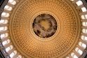 Interior of the dome of the United States Capitol Building in Washington DC.