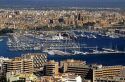 An overview of the harbor and Majorca, Spain.