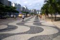 Trademark wave sidewalk of Copacabana Beach in Rio de Janeiro, Brazil.