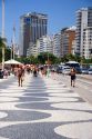 Wave pattern sidewalk at the Copacabana Beach in Rio de Janeiro, Brazil.