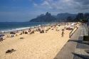 Visitors at the Ipanema Beach in Rio de Janeiro, Brazil.