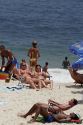 Visitors at the Ipanema Beach in Rio de Janeiro, Brazil.