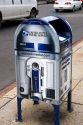 United States Postal Service letter box made to look like R2D2 to promote the Star Wars stamp collection in Washington, D.C.