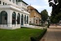 Historic bath house buildings in Hot Springs, Arkansas.