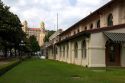 Historic bath house buildings in Hot Springs, Arkansas.