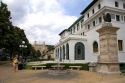 Historic bath house buildings in Hot Springs, Arkansas.